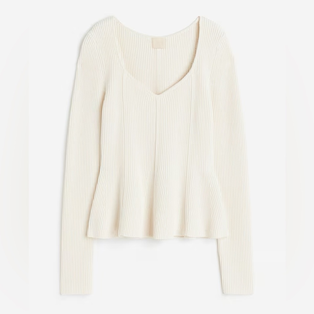 H&M Rib-knit peplum  top - size S